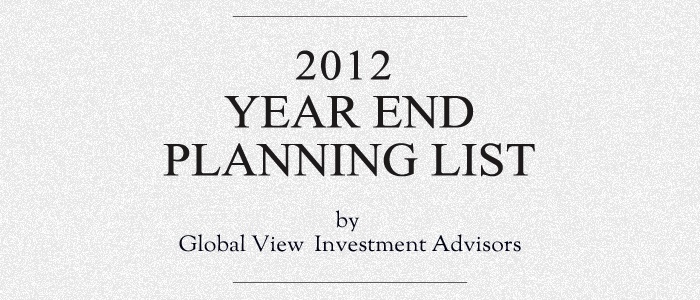 Tax & Retirement Planning List - 2012